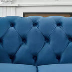 GDFStudio Jenifer Chesterfield Velvet Upholstered Sofa with Roll Armrest and Nailhead