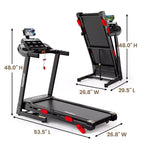 Tapis de course pliable en liquidation avec moteur puissant de 3,75 CV, inclinaison manuelle de 10 %, machine de course électrique avec contrôle intelligent par application, ceinture de course extra large