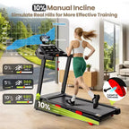 Tapis de course pliable 3,75 CV, inclinaison, vitesse maximale de 16 km/h, capacité de 145 kg, tapis roulant portable pour la marche et le jogging à domicile, 105 programmes, application intelligente, tapis de course d'exercice