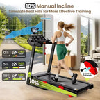 Treadmill Flash Deal - 3.75HP Folding Treadmill W/Speaker, Dual Control Modes: Console & App Control, large Display Screen,105 Programs, 9MPH, Black