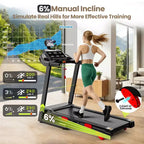 Treadmills for Home with Dual Brushless 3.5 HP Motorized, Folding Treadmill with 6% Manual Incline, 9MPH, 350 lb Capacity, 17 Wide Belt