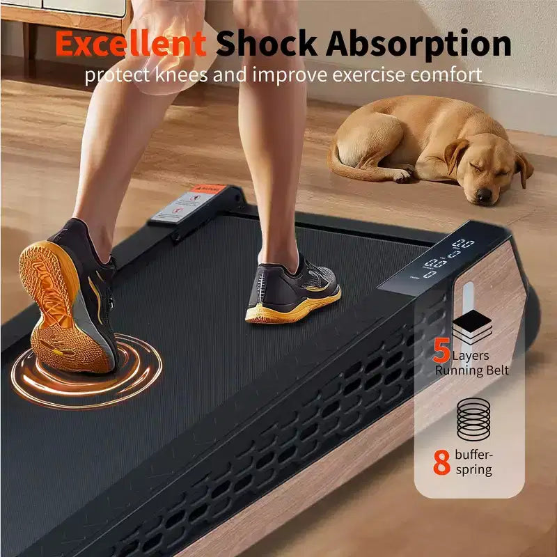 Tapis de marche portable inclinable 8 positions pour sous-bureau avec moteur de 2,55 CV, capacité de 100 kg, écran LED, design peu encombrant pour le bureau à domicile