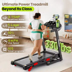 Tapis de course pliable compact pour la maison avec moteur de 3,75 CV, contrôle par application, Bluetooth, inclinaison de 10 %, capacité de 150 kg