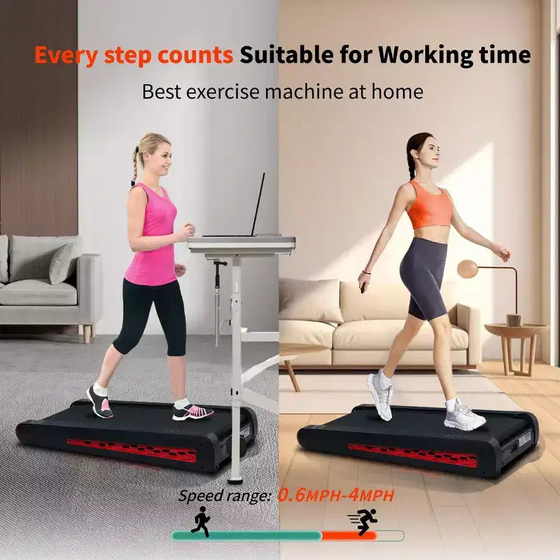 7 Incline Compact Treadmill, Under Desk Walking Pad with 2.55HP Motor, 220 lbs Capacity, LED Display, Upright Stand, Space-Saving for Home Office Use