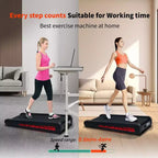 7 Incline Compact Treadmill, Under Desk Walking Pad with 2.55HP Motor, 220 lbs Capacity, LED Display, Upright Stand, Space-Saving for Home Office Use