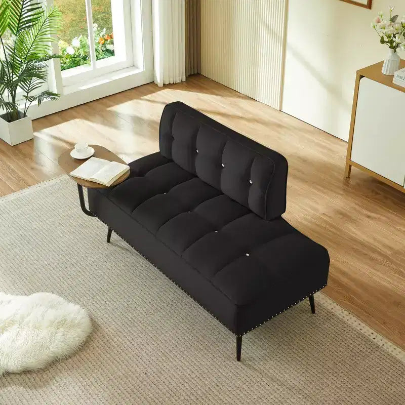 Canapé 54 places en velours avec table d'appoint et dossier pivotants, canapé 2 places pour salon, chambre - ModernLuxe