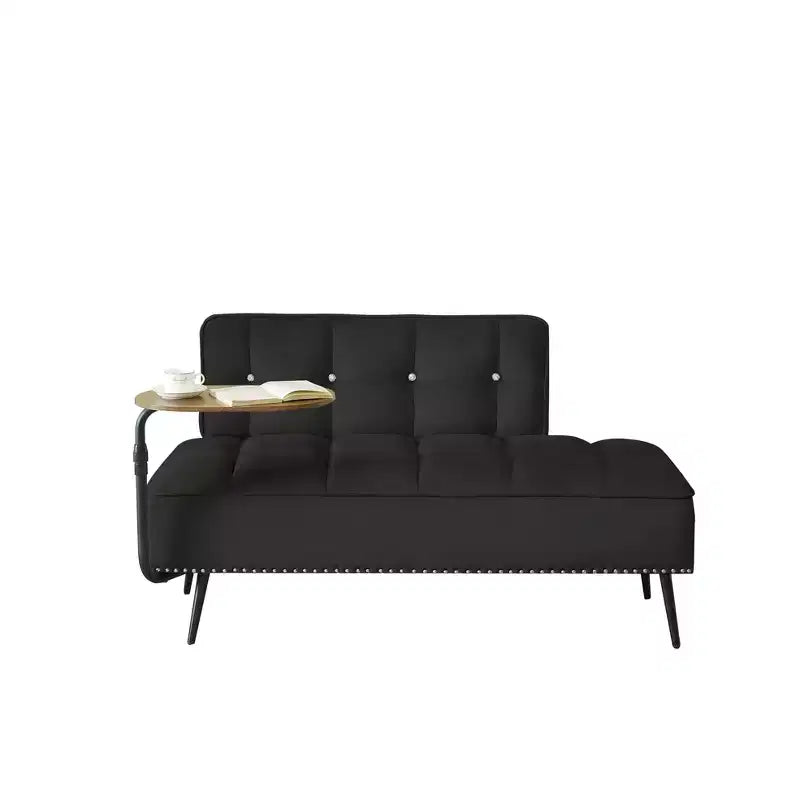 Canapé 54 places en velours avec table d'appoint et dossier pivotants, canapé 2 places pour salon, chambre - ModernLuxe
