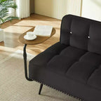 Canapé 54 places en velours avec table d'appoint et dossier pivotants, canapé 2 places pour salon, chambre - ModernLuxe