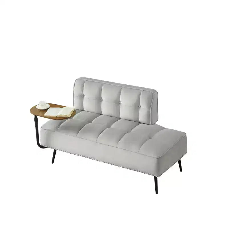 Canapé 54 places en velours avec table d'appoint et dossier pivotants, canapé 2 places pour salon, chambre - ModernLuxe