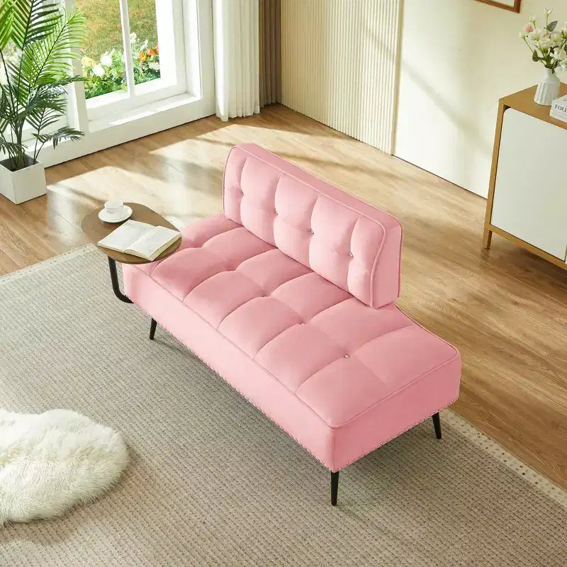Canapé 54 places en velours avec table d'appoint et dossier pivotants, canapé 2 places pour salon, chambre - ModernLuxe