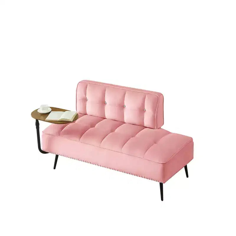 Canapé 54 places en velours avec table d'appoint et dossier pivotants, canapé 2 places pour salon, chambre - ModernLuxe