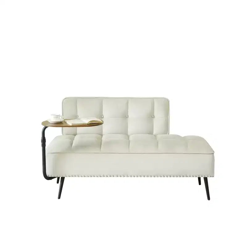 Canapé 54 places en velours avec table d'appoint et dossier pivotants, canapé 2 places pour salon, chambre - ModernLuxe