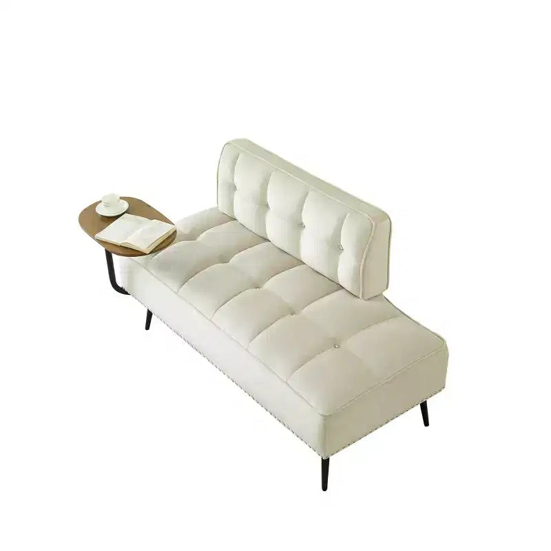 Canapé 54 places en velours avec table d'appoint et dossier pivotants, canapé 2 places pour salon, chambre - ModernLuxe