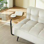 Canapé 54 places en velours avec table d'appoint et dossier pivotants, canapé 2 places pour salon, chambre - ModernLuxe