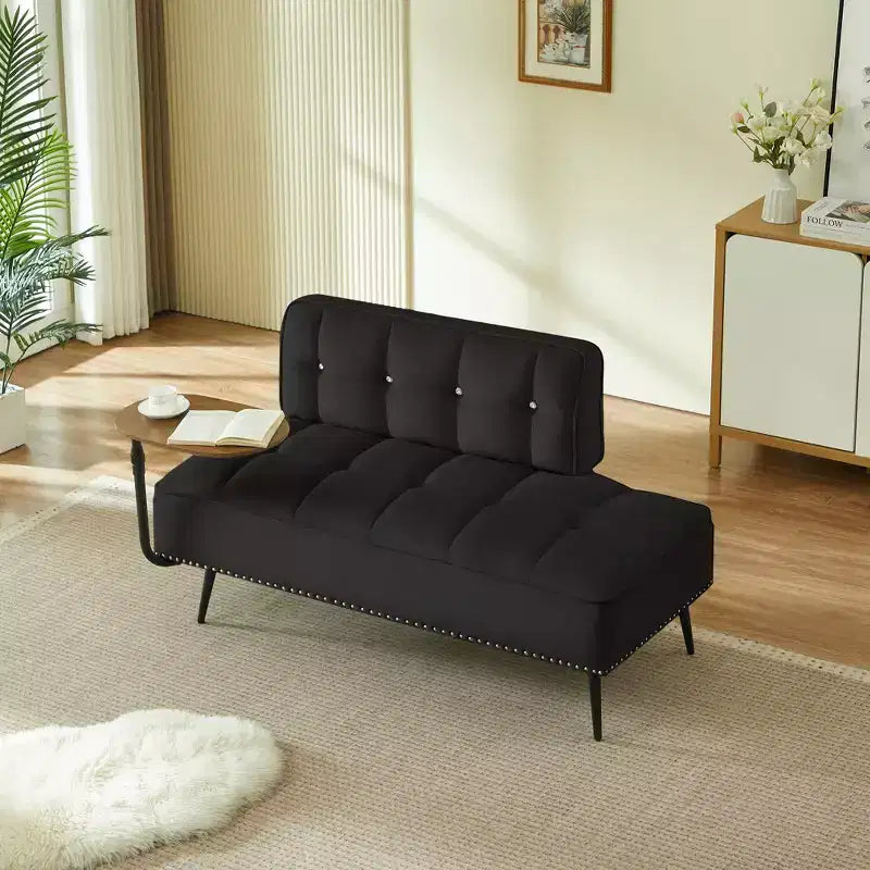 Canapé 54 places en velours avec table d'appoint et dossier pivotants, canapé 2 places pour salon, chambre - ModernLuxe