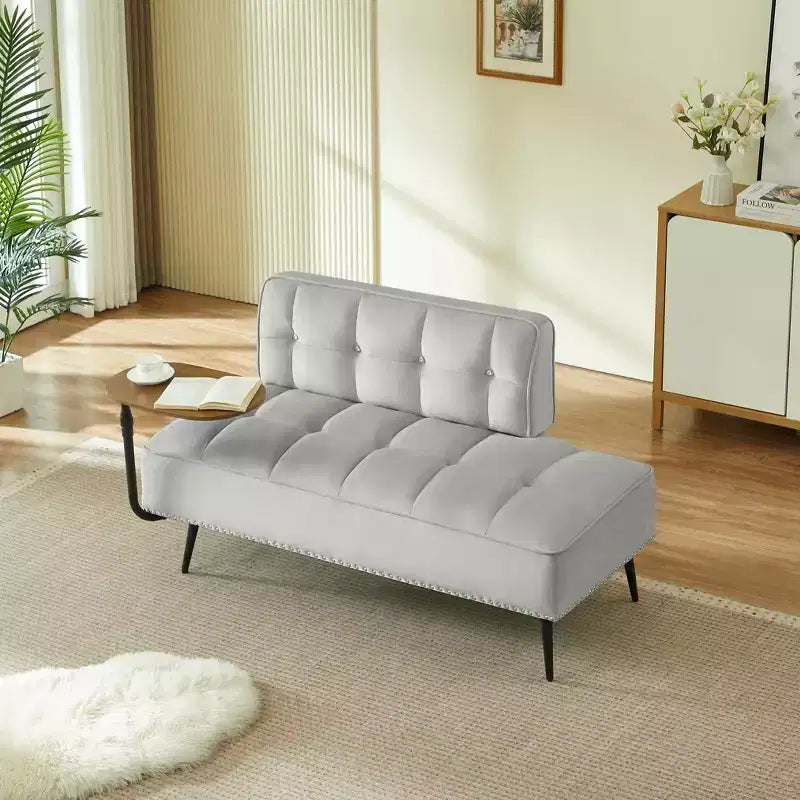 Canapé 54 places en velours avec table d'appoint et dossier pivotants, canapé 2 places pour salon, chambre - ModernLuxe