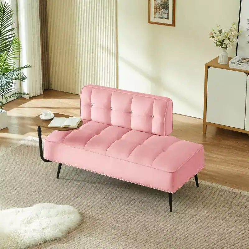 Canapé 54 places en velours avec table d'appoint et dossier pivotants, canapé 2 places pour salon, chambre - ModernLuxe