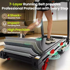 Tapis de course à moteur silencieux de 3,75 CV avec inclinaison, capacité de 150 kg, écran LED, 105 programmes et connectivité Bluetooth