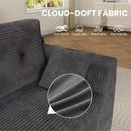 Canapé modulable de 266 cm pour salon, canapé modulaire avec assise profonde, canapé sans assemblage nécessaire avec méridienne en L