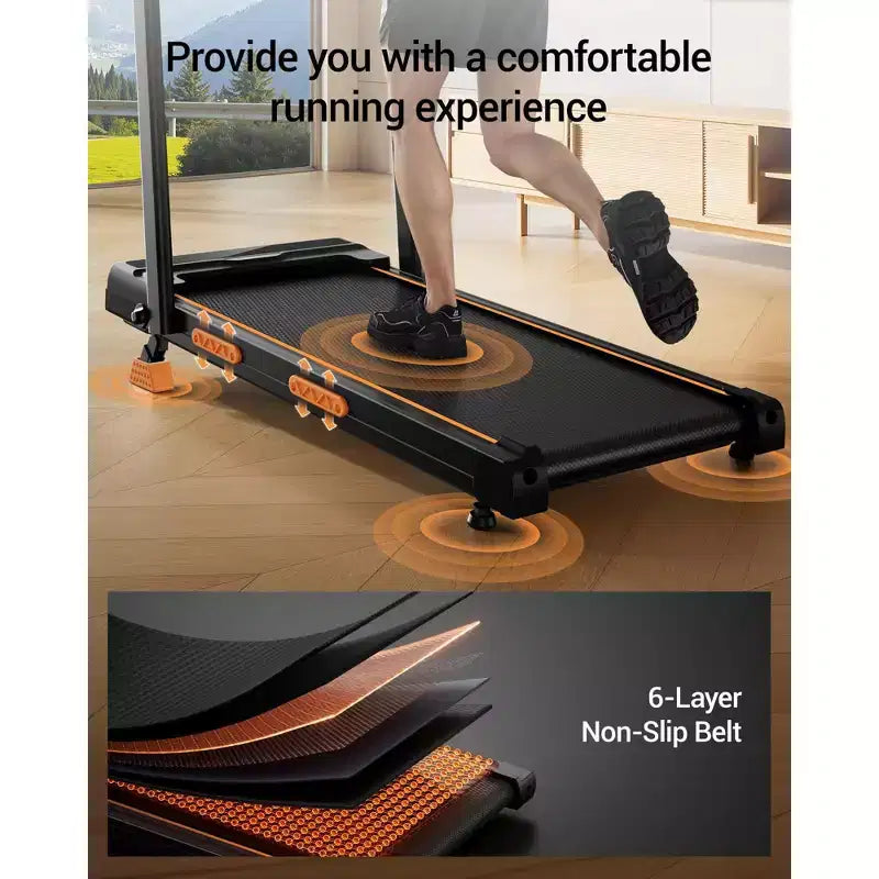 Tapis de course 3 en 1 avec inclinaison de 16 %, tapis de course pliable avec poignée, tapis de course portables pour la maison, petite taille, capacité de 100 kg