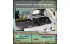 MASTGOAL 2+2 Combo Barbecue Grill et Plancha à Gaz Multi-fonctions 49 200 BTU avec Housse, Idéal pour la Cuisson Extérieure en Camping ou lors de Coques