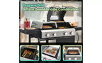 MASTGOAL 2+2 Combo Barbecue Grill et Plancha à Gaz Multi-fonctions 49 200 BTU avec Housse, Idéal pour la Cuisson Extérieure en Camping ou lors de Coques