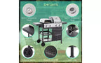 MASTGOAL 2+2 Combo Barbecue Grill et Plancha à Gaz Multi-fonctions 49 200 BTU avec Housse, Idéal pour la Cuisson Extérieure en Camping ou lors de Coques