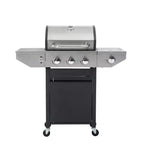 MASTGOAL Propane Grill 3 Burner 28,500 BTU Barbecue Grill Stainless Steel Gas Grill with Side Burner and Thermometer for Outdoor BBQ, Camping