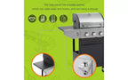 MASTGOAL Barbecue au propane 3 brûleurs 28 500 BTU Barbecue à gaz en acier inoxydable avec brûleur latéral et thermomètre pour barbecue extérieur, camping