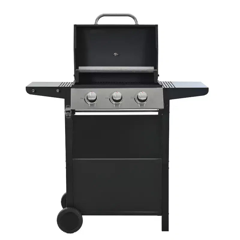 MASTGOAL Propane Gas Grill 4 Burner Barbecue Grill, Stainless Steel 34,000 BTU Patio Garden Barbecue Grill with Two Foldable Shelves