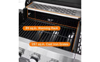 MASTGOAL Barbecue à gaz propane en acier inoxydable 31 500 BTU avec brûleur latéral, thermomètre, grilles en fonte, grill extérieur pour camping sur terrasse