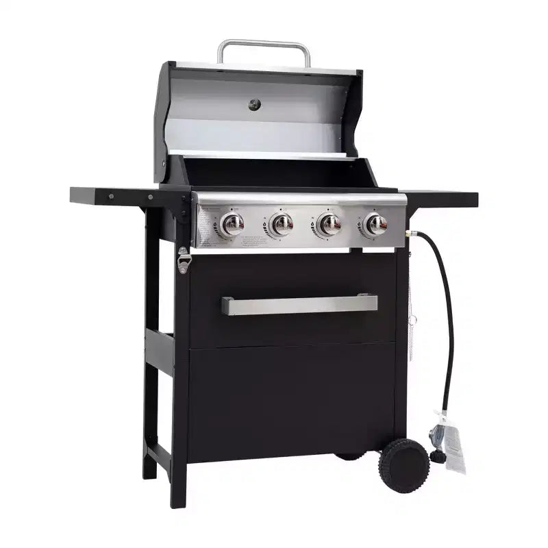 MASTGOAL 4-Burner 36,000 BTU Propane Gas Grill, Large Cooking Area, Side Shelves & Storage Cabinet, Portable Outdoor BBQ Grill for Patio