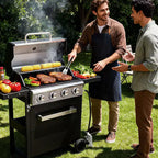 Barbecue au gaz propane MASTGOAL à 4 brûleurs, 36 000 BTU, grande surface de cuisson, étagères latérales et armoire de rangement, barbecue extérieur portable pour patio