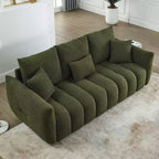 GDFStudio Alanna 79.5 Modern Teddy Fabric Upholstered 3-Seater Sofa with Pillows