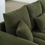 GDFStudio Alanna 79.5 Modern Teddy Fabric Upholstered 3-Seater Sofa with Pillows
