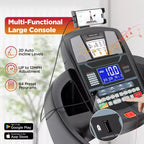 Promotion Tapis Roulant : Tapis Roulant Pliable Portable avec Inclinaison Réglable de 20%, Contrôle par Application, 71 Programmes, Capacité 136-181 kg, 19,3 km/h, Haut-parleurs Bluetooth
