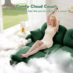 GDFStudio Freddy 140 Modern 4-Seater Modular Chenille Upholstered Sofa with 2 Throw Pillows