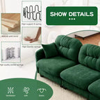 GDFStudio Freddy 140 Modern 4-Seater Modular Chenille Upholstered Sofa with 2 Throw Pillows