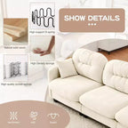 GDFStudio Freddy 140 Modern 4-Seater Modular Chenille Upholstered Sofa with 2 Throw Pillows
