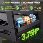 Tapis roulant pliable motorisé 3.75 CV, jusqu'à 14,5 km/h, 105 programmes prédéfinis et écran LCD