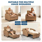 Modern 3-in-1 Convertible Sleeper Chair Bed Pull-Out Sofa with Adjustable Backrest USB Charging Cup Holders Side Pockets for Bedroom Living Room