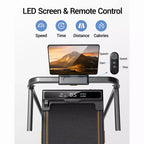 4-in-1 Foldable Walking Pad with Handle, 14% Incline Under-Desk Treadmill for Home, 2.5 HP Quiet Brushless Motor