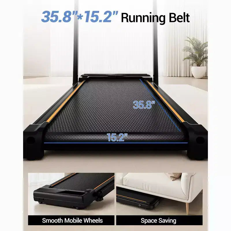 4-in-1 Foldable Walking Pad with Handle, 14% Incline Under-Desk Treadmill for Home, 2.5 HP Quiet Brushless Motor