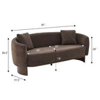 Christopher Knight Home Jennie 81'' Modern Boucle Upholstered 3-Seater Sofa with Wooden Base and Pillows