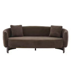 Christopher Knight Home Jennie 81'' Modern Boucle Upholstered 3-Seater Sofa with Wooden Base and Pillows
