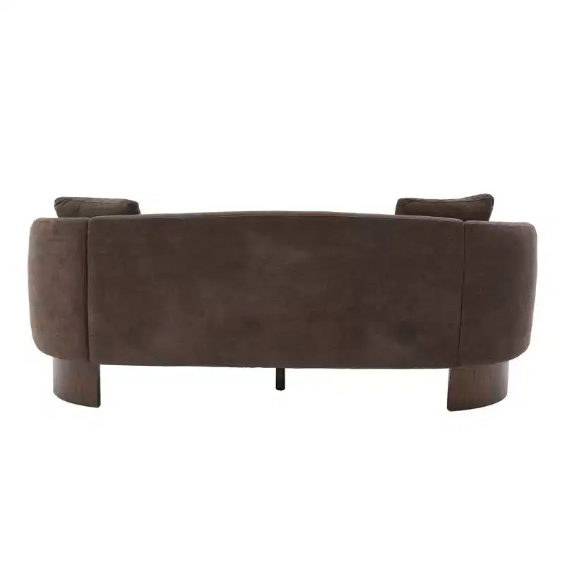 Christopher Knight Home Jennie 81'' Modern Boucle Upholstered 3-Seater Sofa with Wooden Base and Pillows