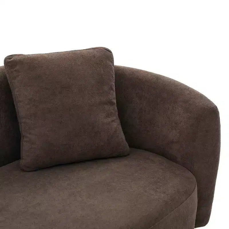 Christopher Knight Home Jennie 81'' Modern Boucle Upholstered 3-Seater Sofa with Wooden Base and Pillows