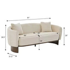 Christopher Knight Home Jennie 81'' Modern Boucle Upholstered 3-Seater Sofa with Wooden Base and Pillows