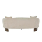 Christopher Knight Home Jennie 81'' Modern Boucle Upholstered 3-Seater Sofa with Wooden Base and Pillows