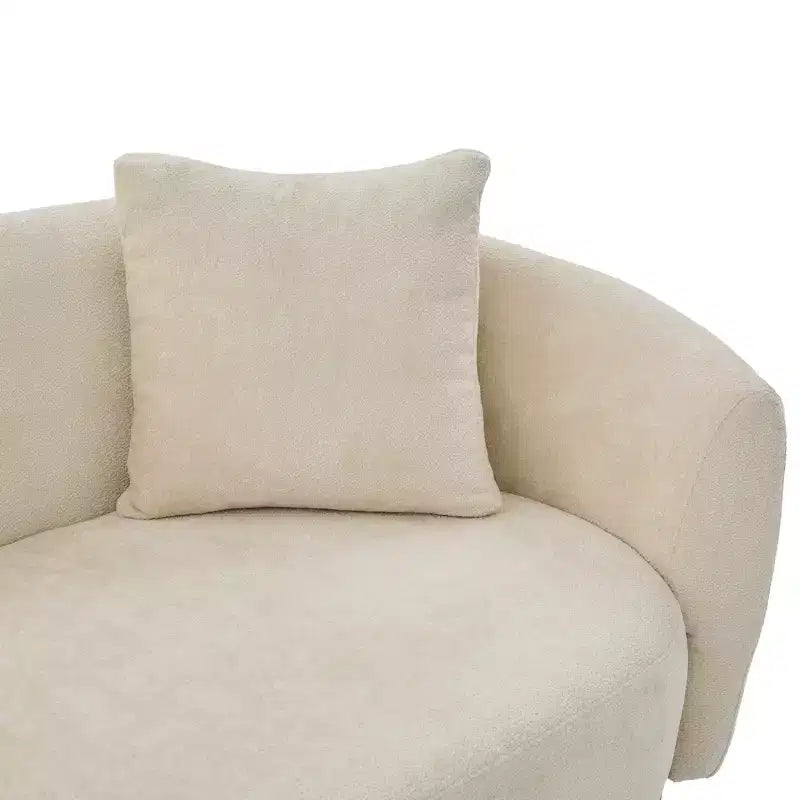 Christopher Knight Home Jennie 81'' Modern Boucle Upholstered 3-Seater Sofa with Wooden Base and Pillows